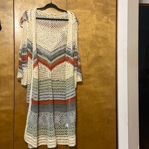 POL knitted hooded long cardigan. Small